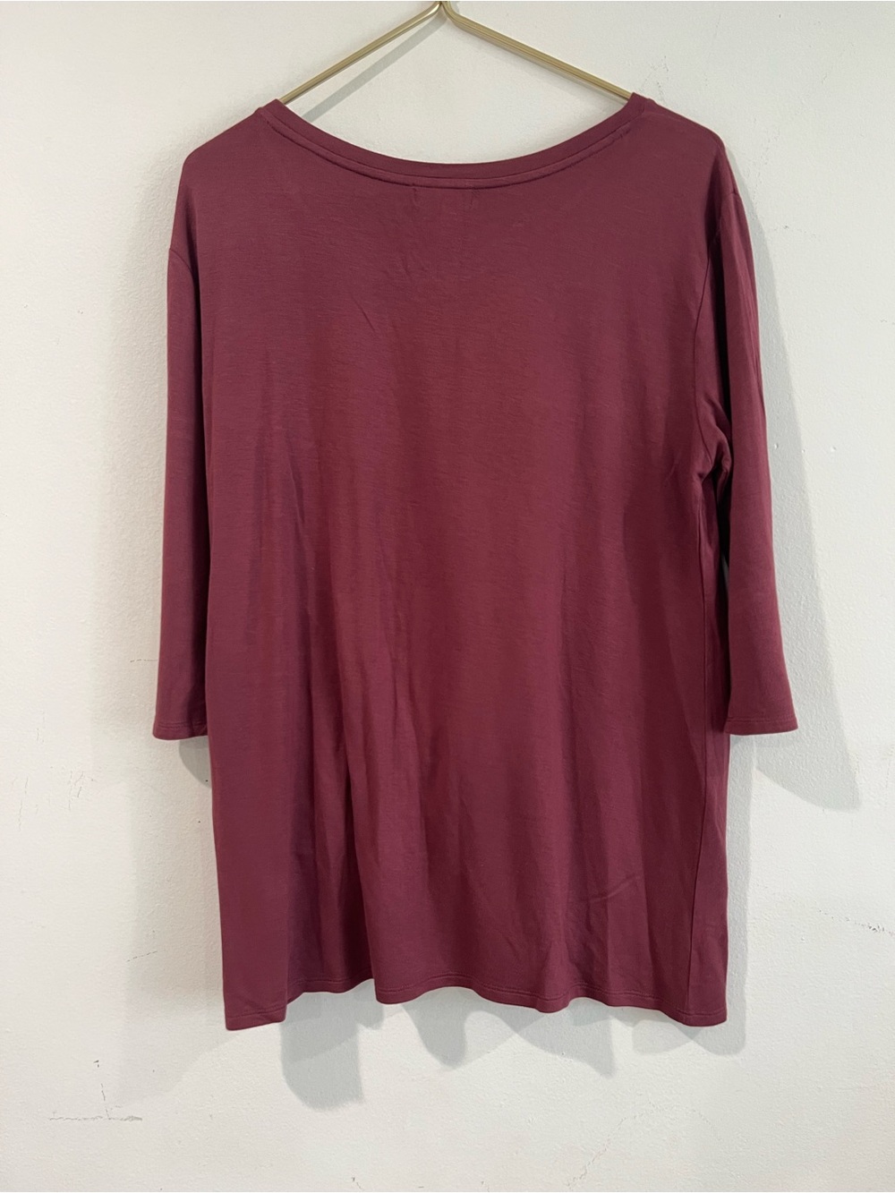 CUPIO Women’s Twist-Front 3/4 Sleeve Top - Mauve Pink M - Picture 2 of 9